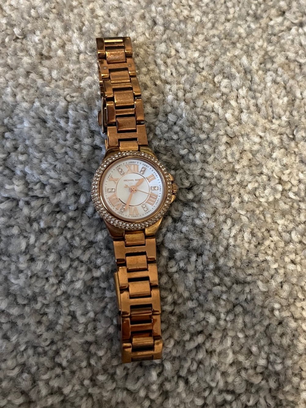 Used Michael kors rose gold watch with diamonds